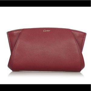 C De Cartier Leather Clutch Bag
